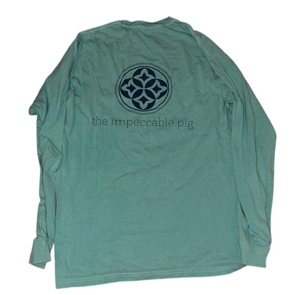 Comfort-colors Men's Blue and Green T-shirt - Picture 2 of 2